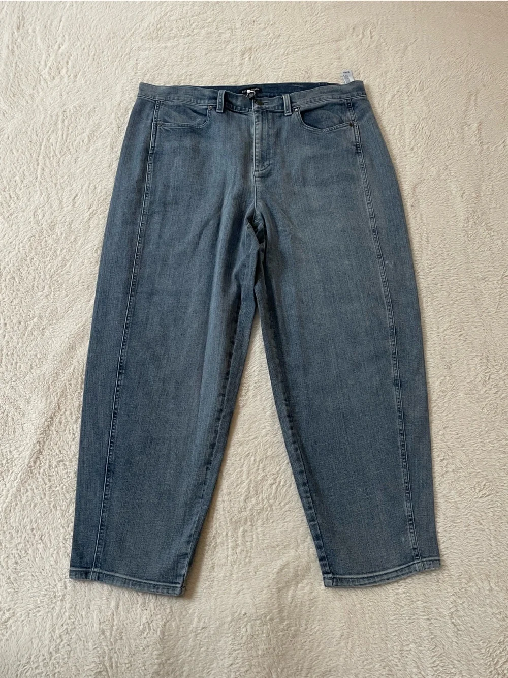 Eileen Fisher Cotton Stretch Denim Lantern Jean Classic Indigo Size XL Comfort - Picture 2 of 10